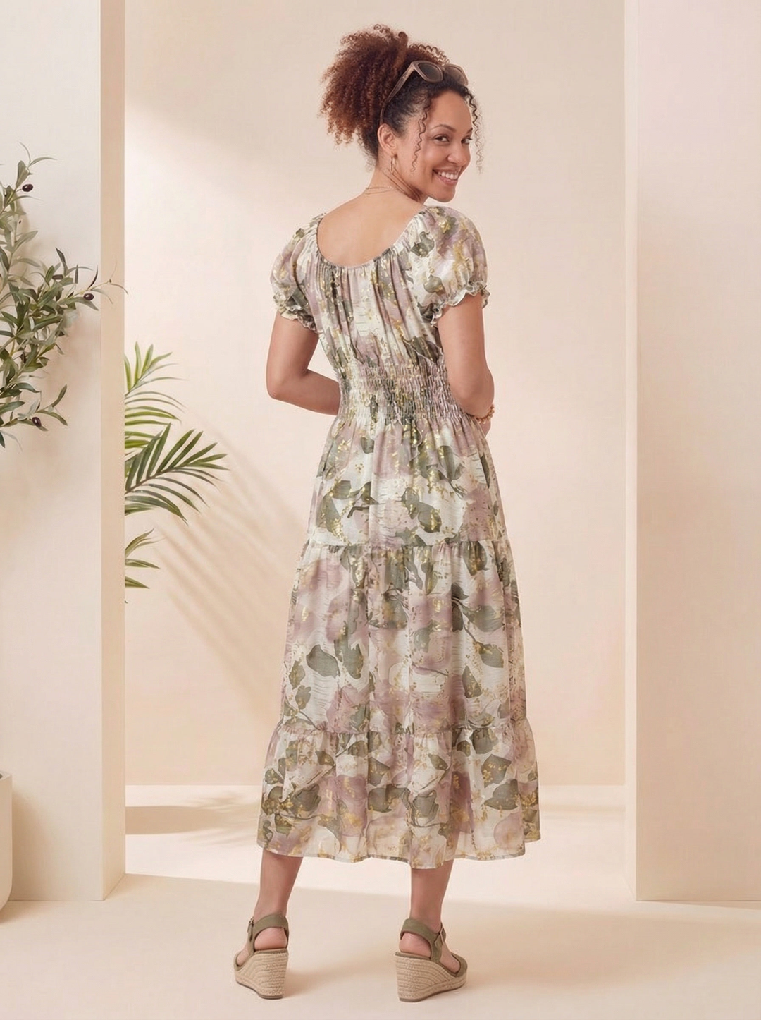 "MATILDA” Bordeaux Maxi Dress - Cream