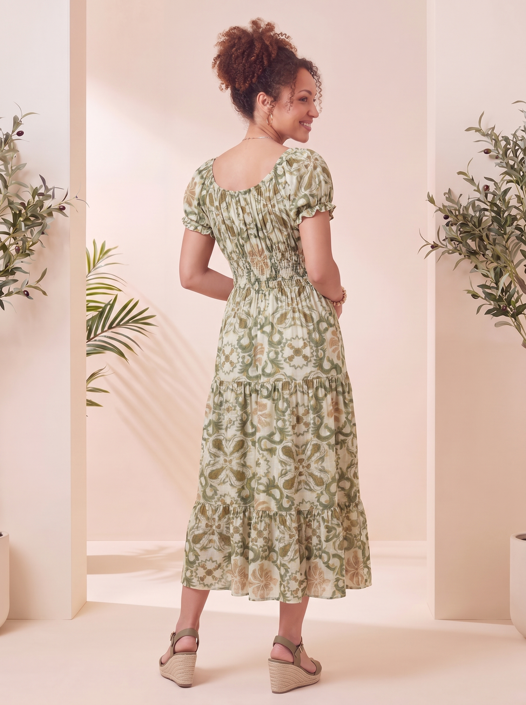 "MATILDA” Bordeaux Maxi Dress - Cream