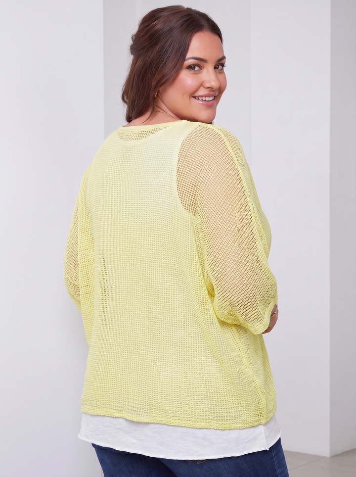 “DAVINA” Crossover Mesh Top With Vest