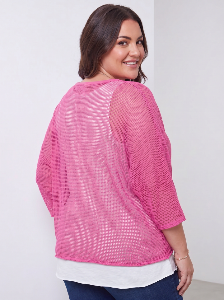 “DAVINA” Crossover Mesh Top With Vest