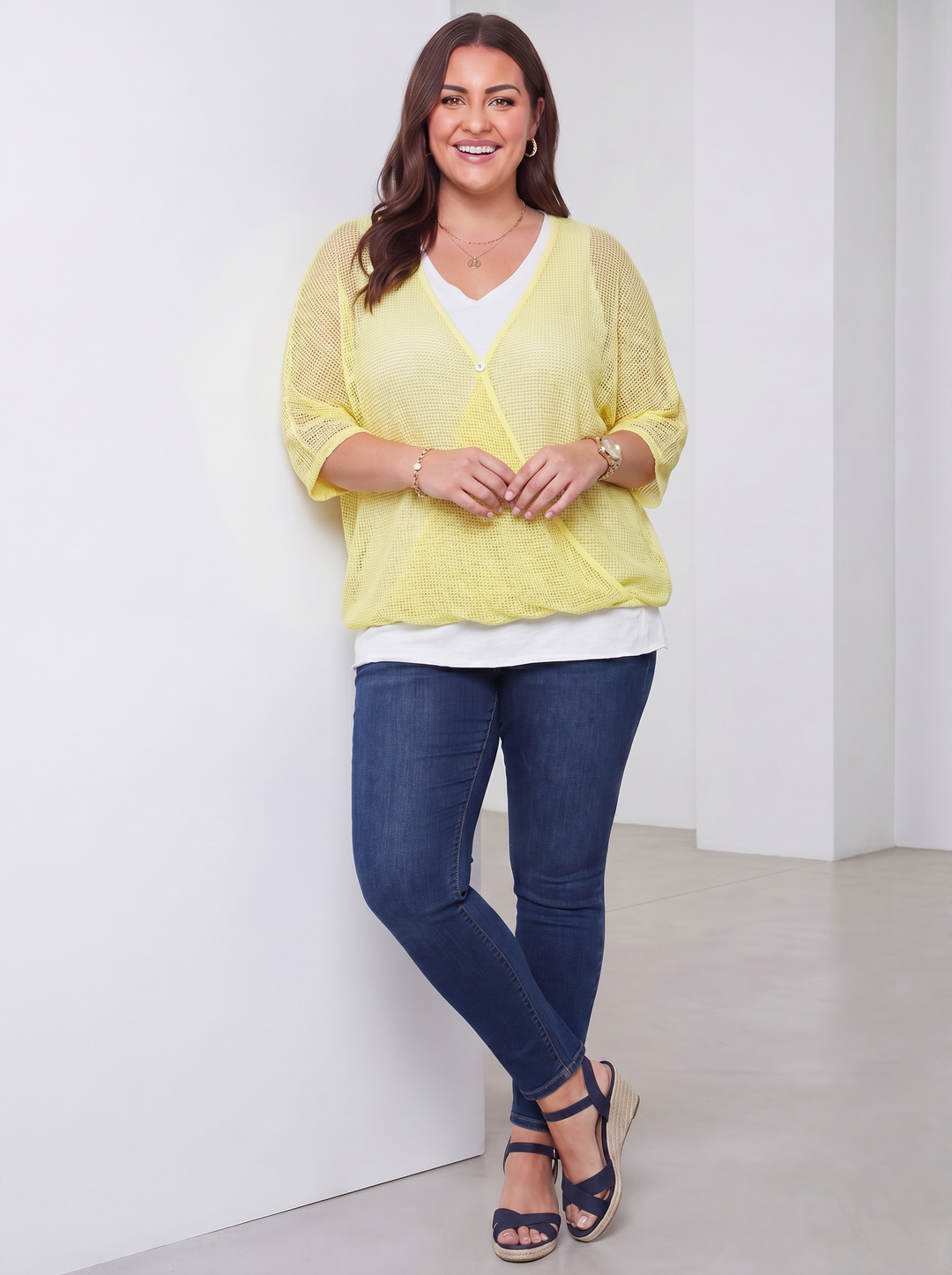 “DAVINA” Crossover Mesh Top With Vest