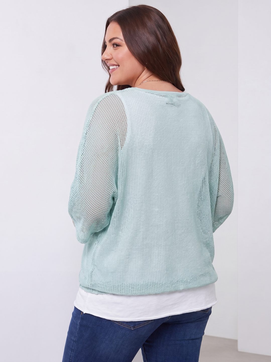 “DAVINA” Crossover Mesh Top With Vest