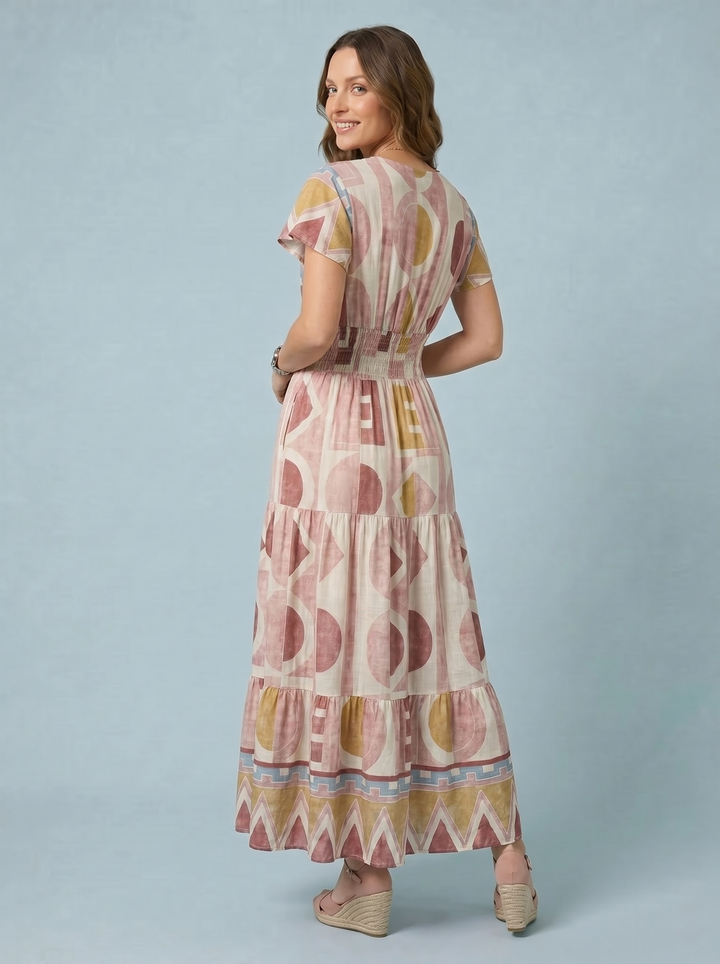 "PEYTON" Artistic Print Maxi Dress