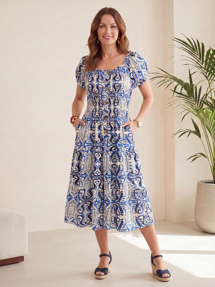 “MELANIE” Bardeoux Midi Dress - paisley