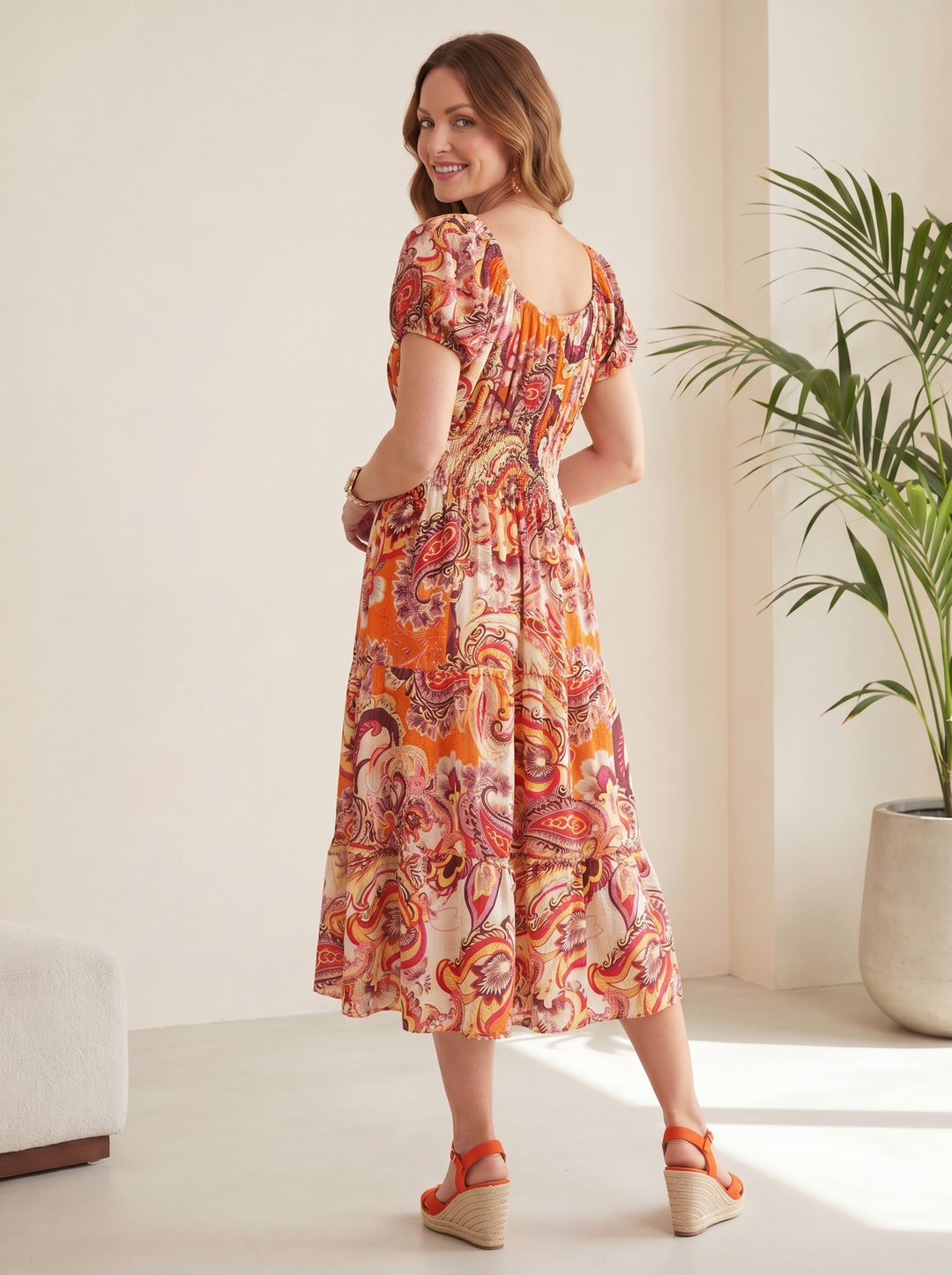 “MELANIE” Bardeoux Midi Dress