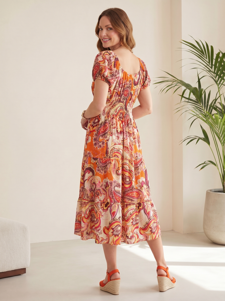 “MELANIE” Bardeoux Midi Dress