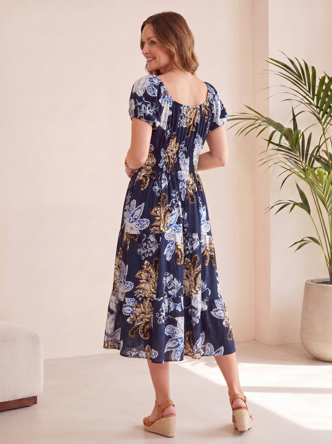 “MELANIE” Bardeoux Midi Dress