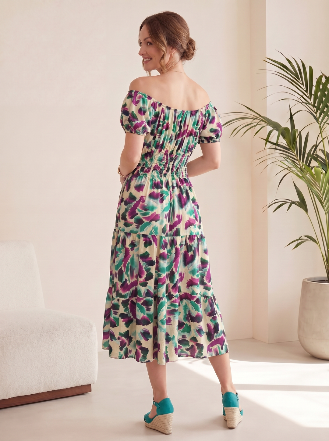 “MELANIE” Bardeoux Midi Dress