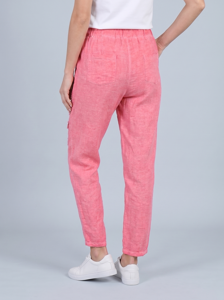 “DAPHNE”  Linen Blend Patch Detail Trouser