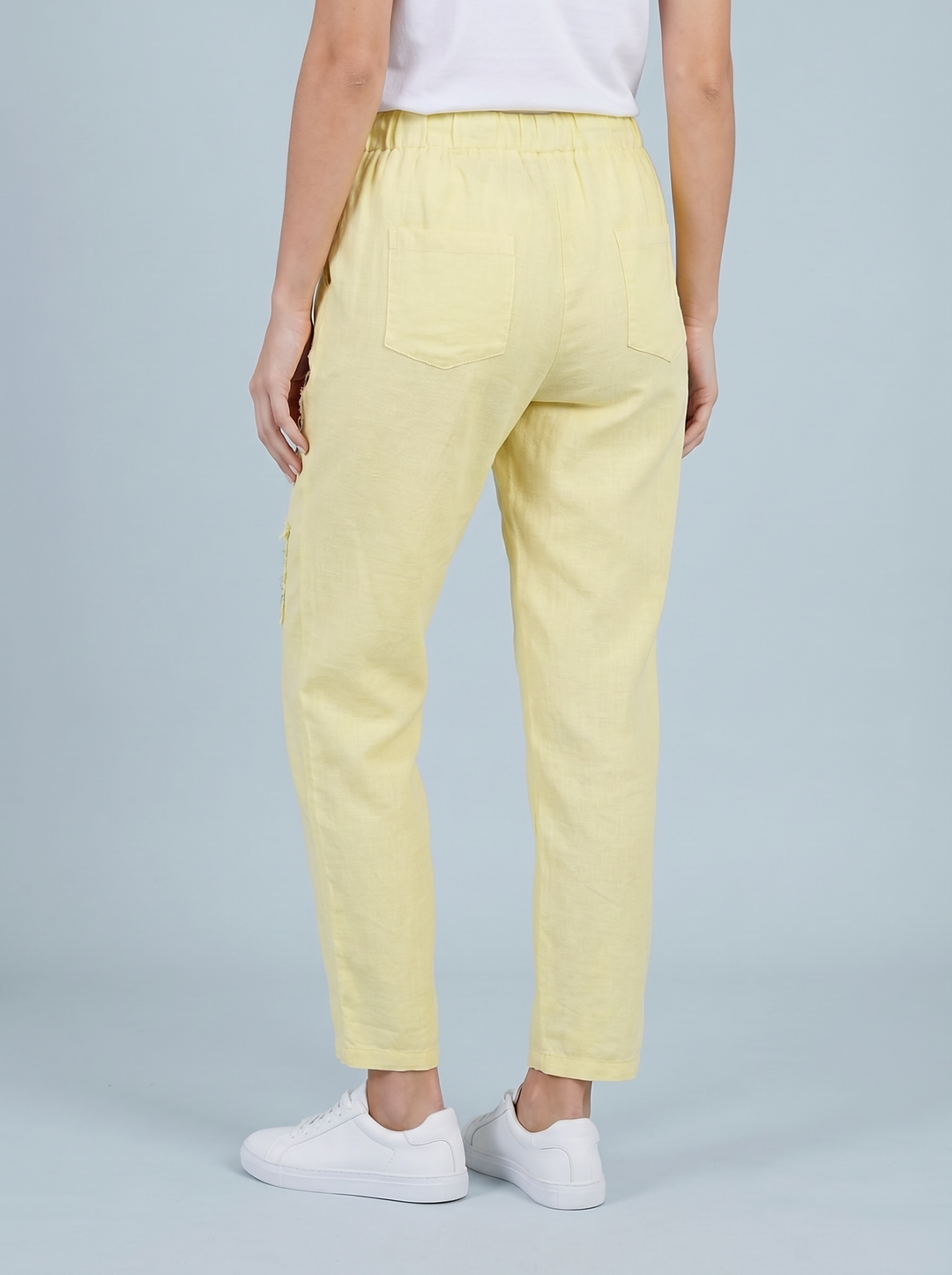 “DAPHNE”  Linen Blend Patch Detail Trouser