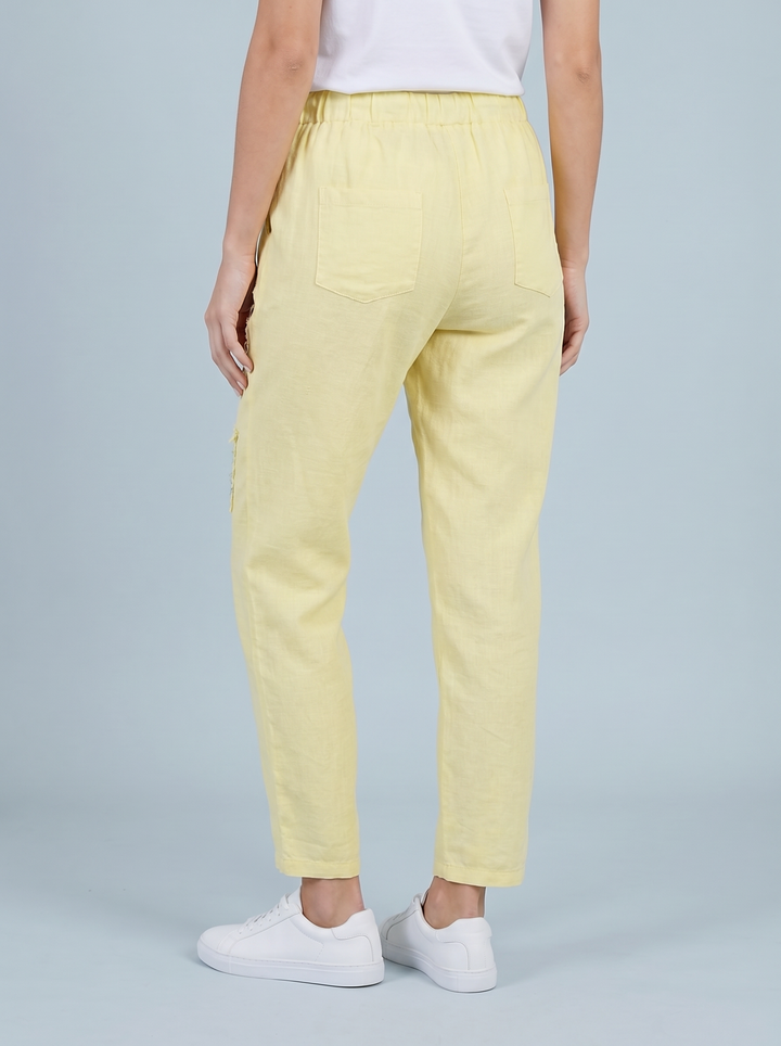 “DAPHNE”  Linen Blend Patch Detail Trouser