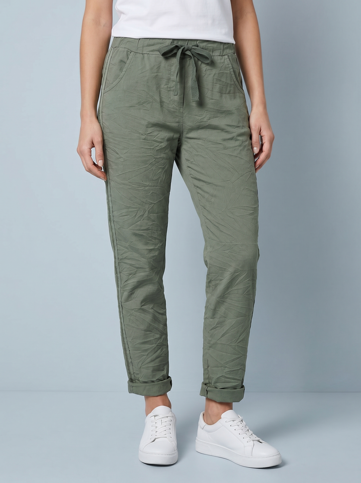 “FELIX” Crinkle Trouser - green