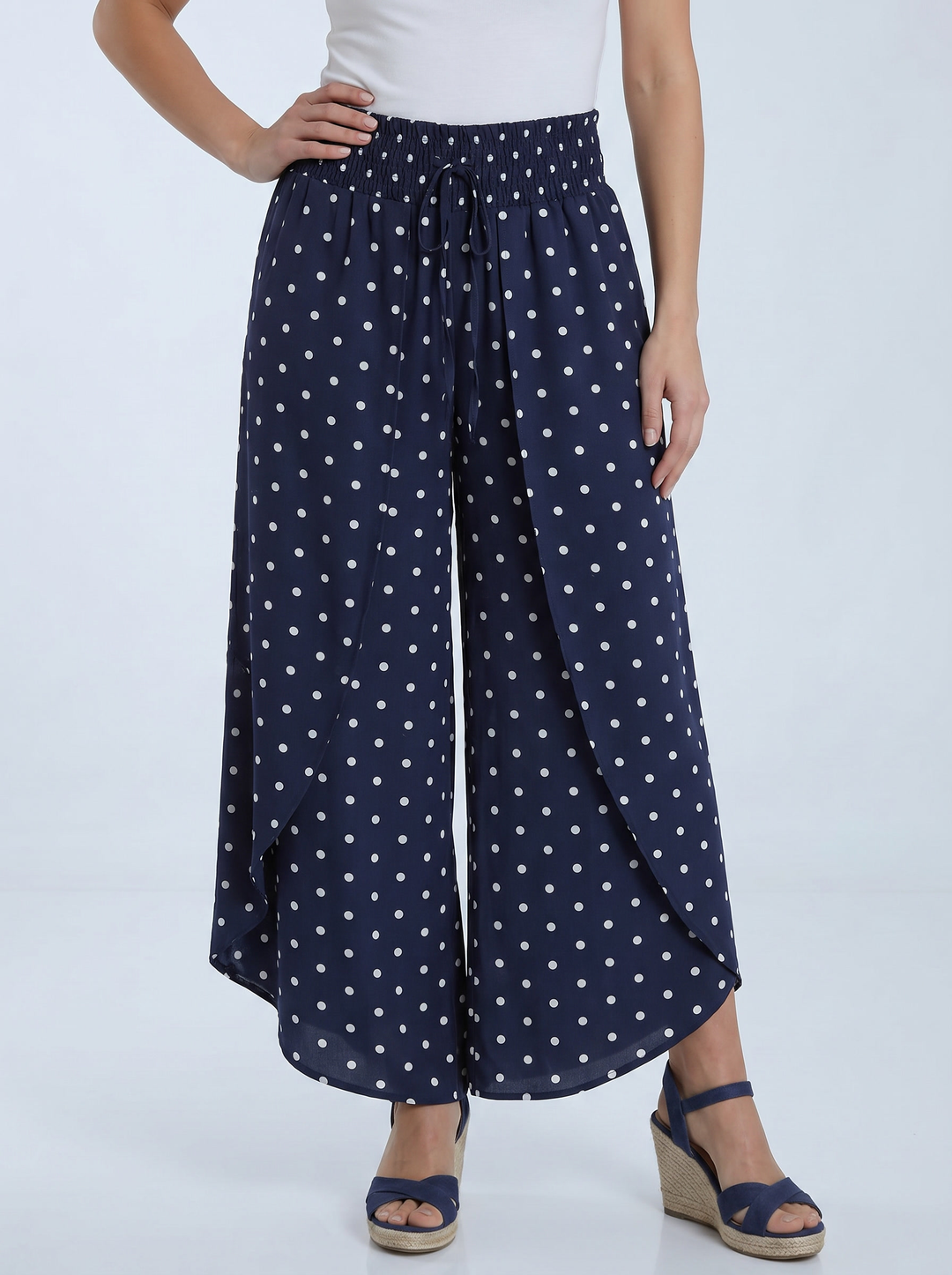 “MILAN” Polka Dot Wrap Over Trouser