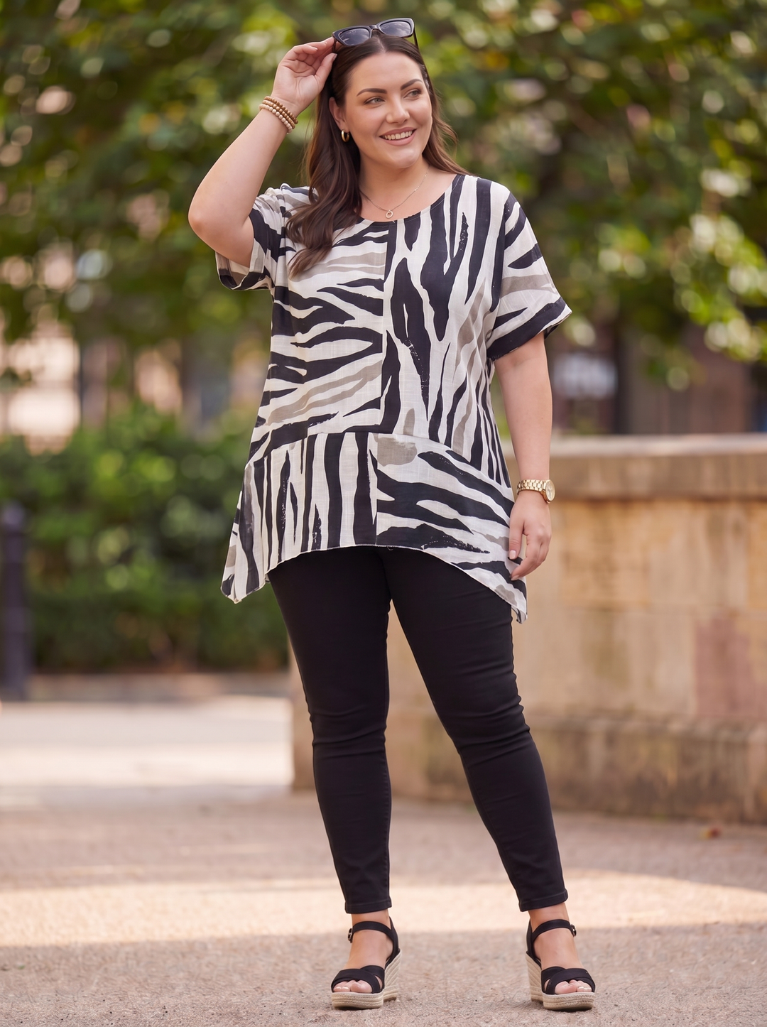 “BAILEY” Zebra Print Cotton Top