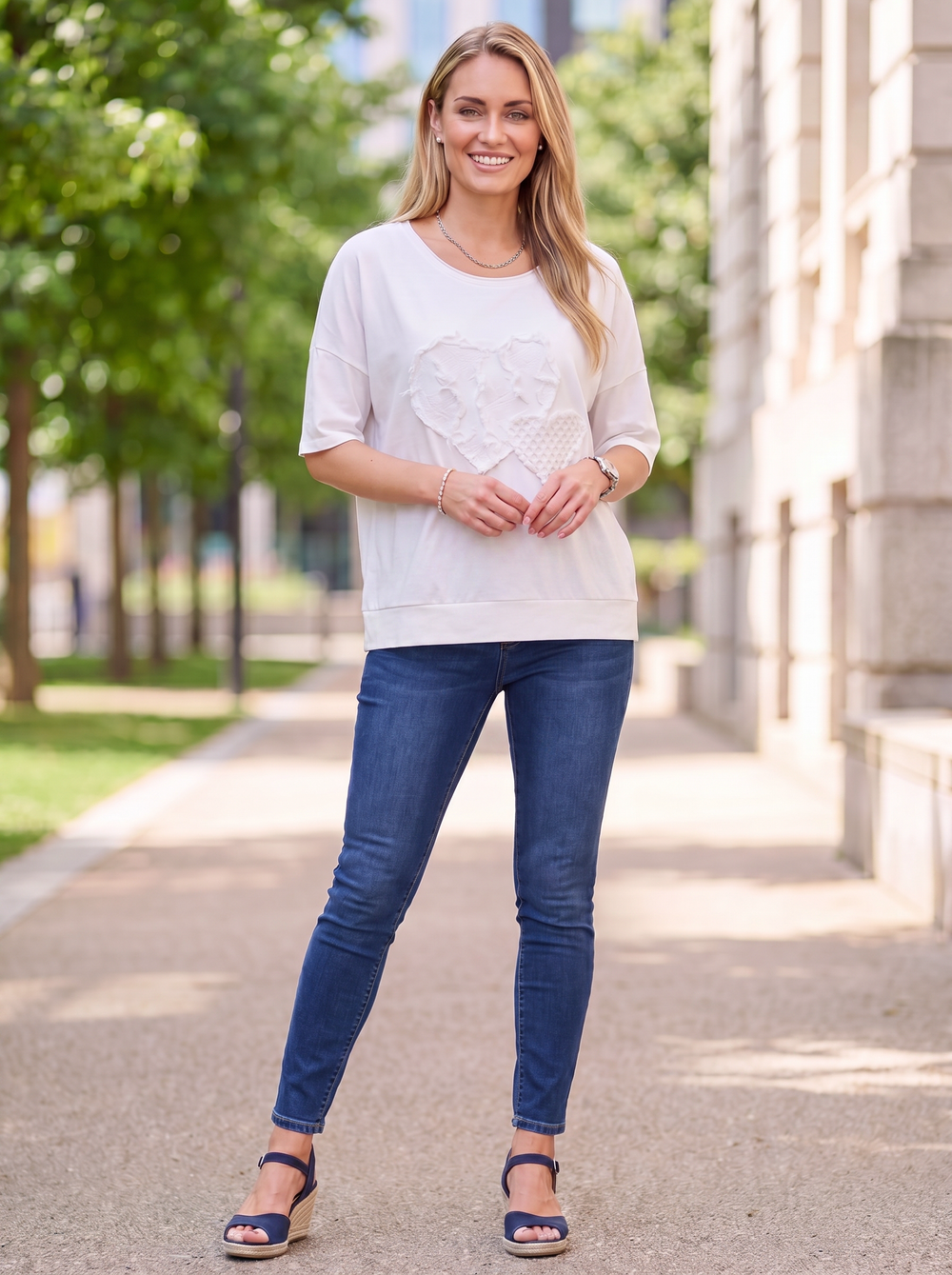 “RORY” Cotton Top 3D Heart Detail