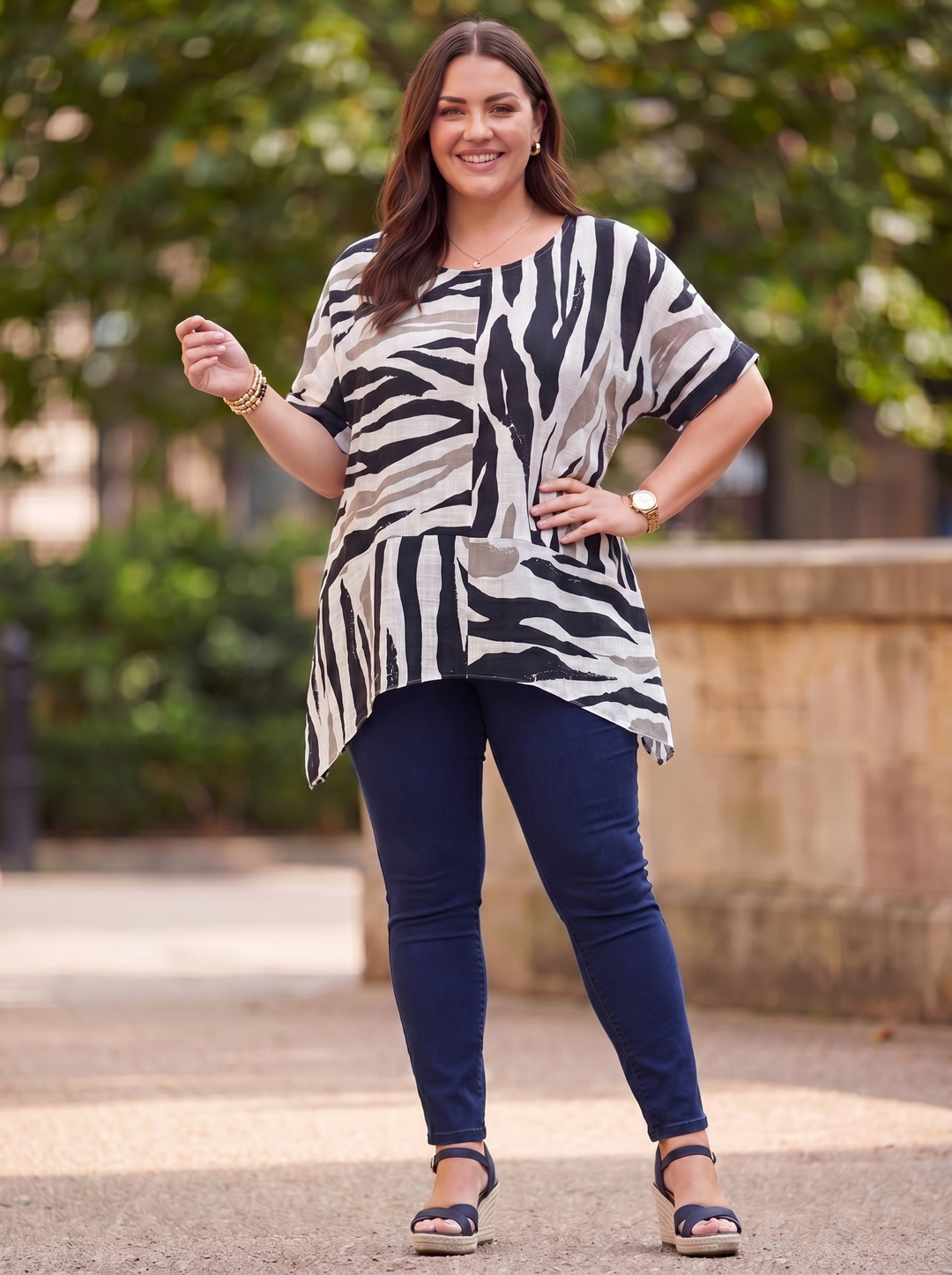 “BAILEY” Zebra Print Cotton Top
