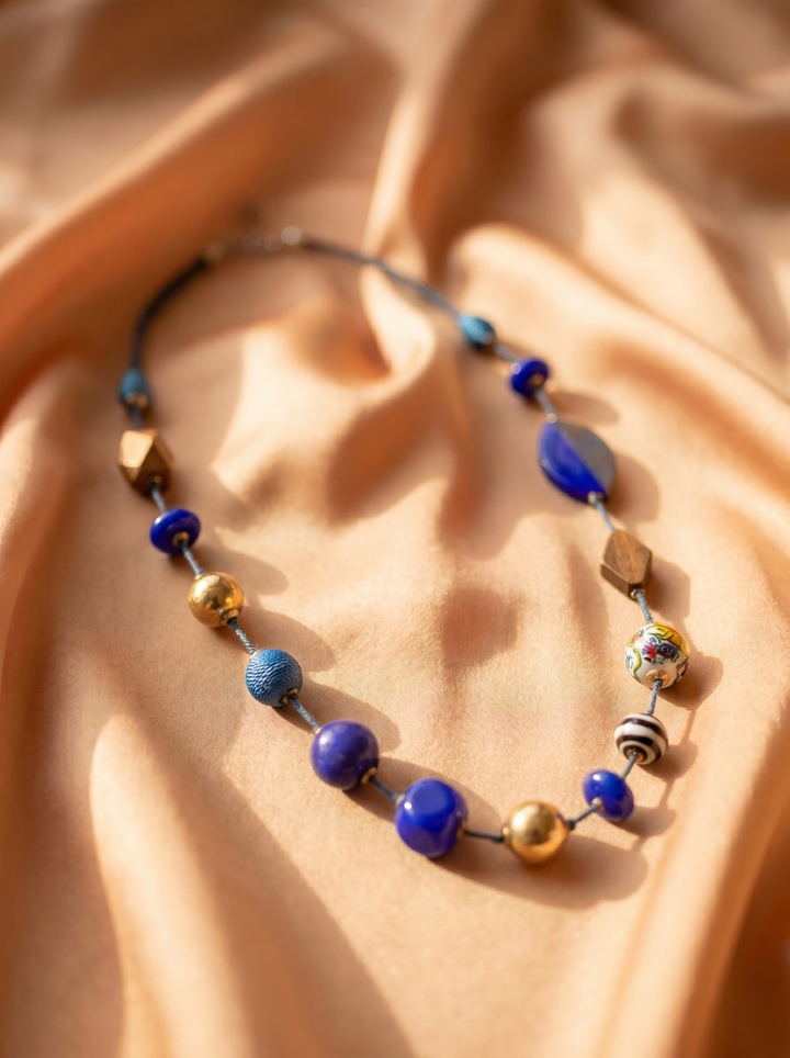 Ocean Tones Mixed Bead Necklace
