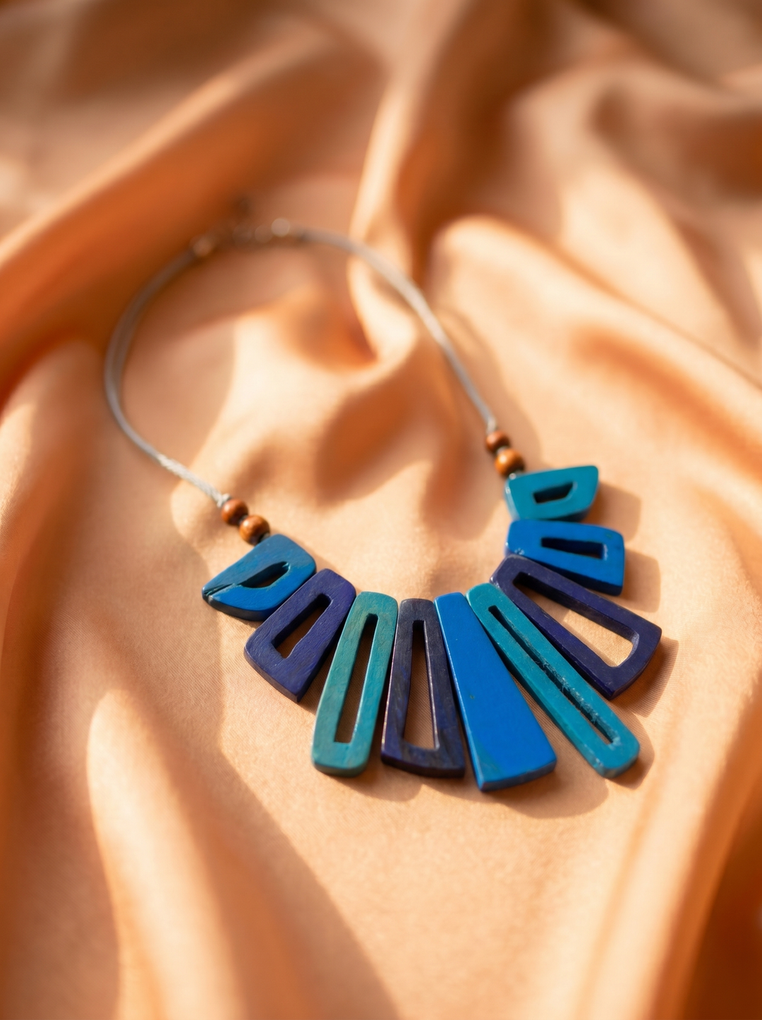 Blue Geometric Statement Necklace