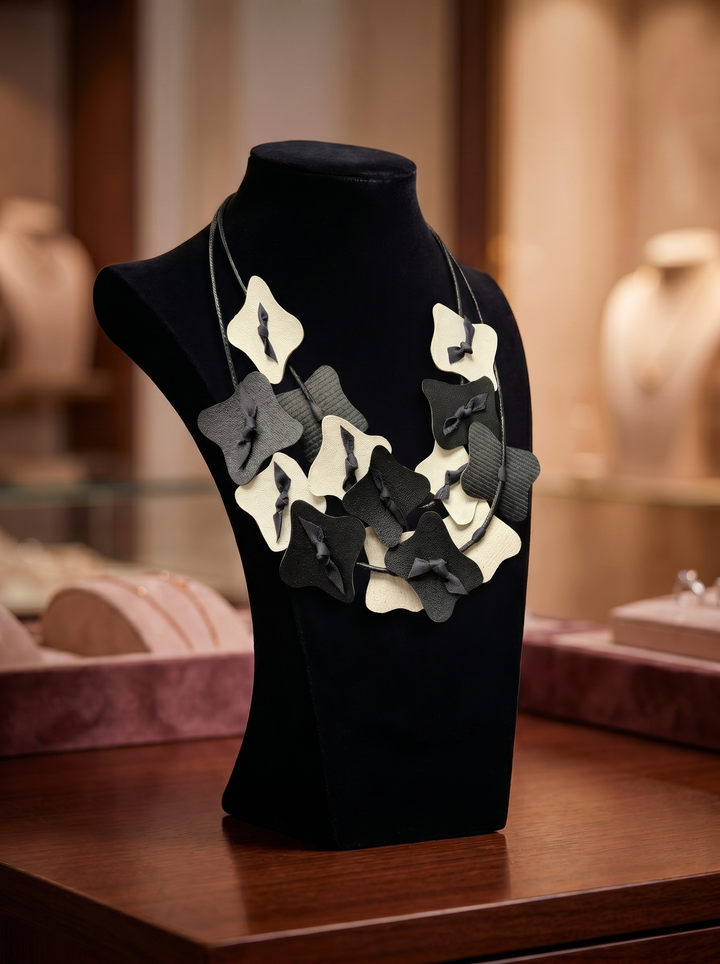 Abstract Floral Statement Necklace