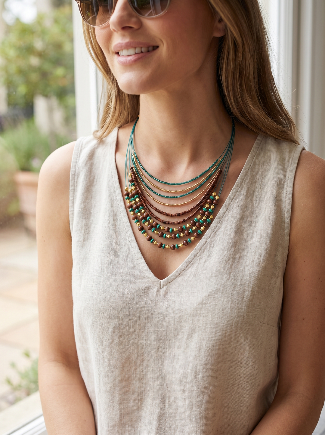 Desert Tones Multi-Strand Necklace