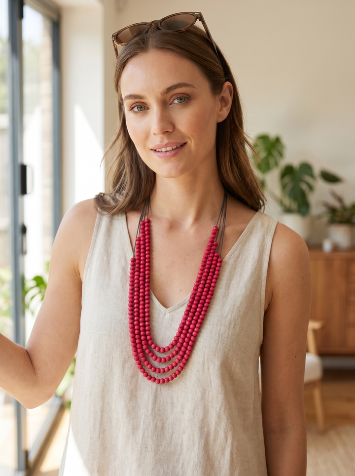 Crimson Luxe Layered Necklace