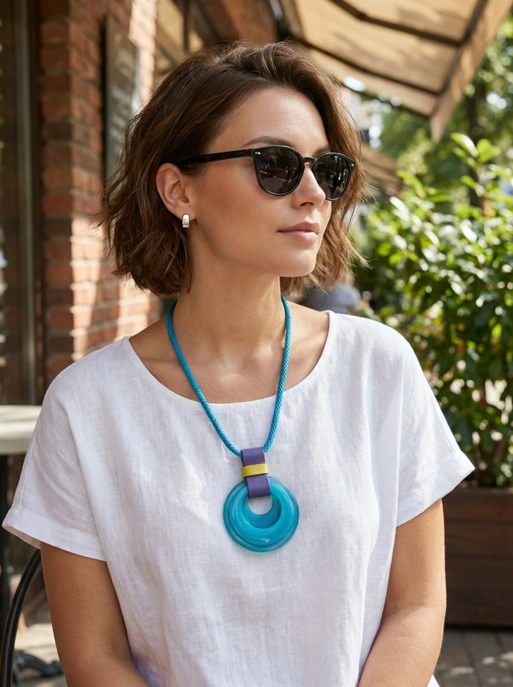 Aqua Orbit Necklace