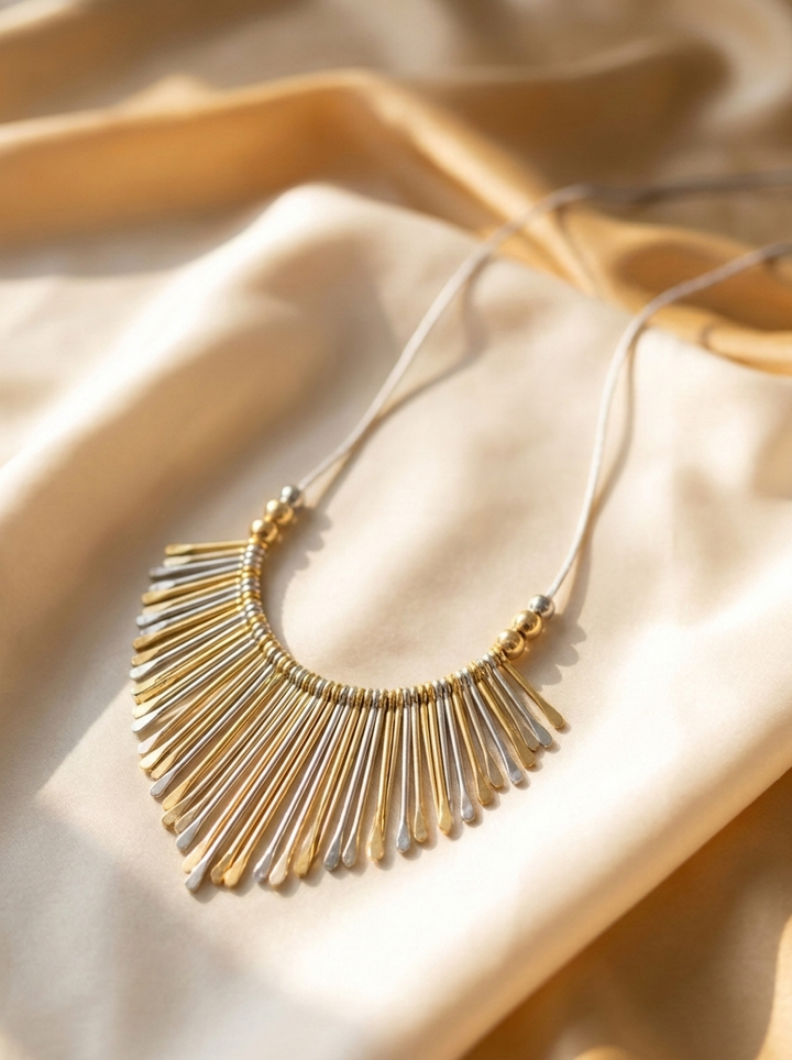 Golden Sunray Short Necklace