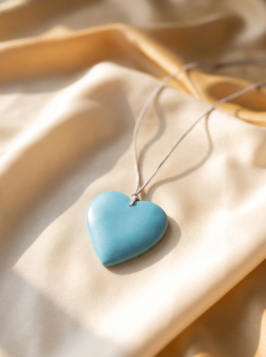 Soft Mint Heart Necklace