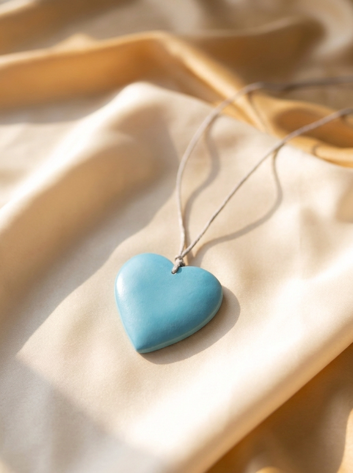 Soft Mint Heart Necklace