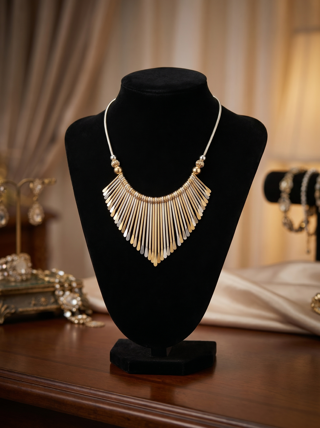 Golden Sunray Short Necklace