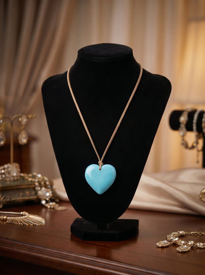 Soft Mint Heart Necklace