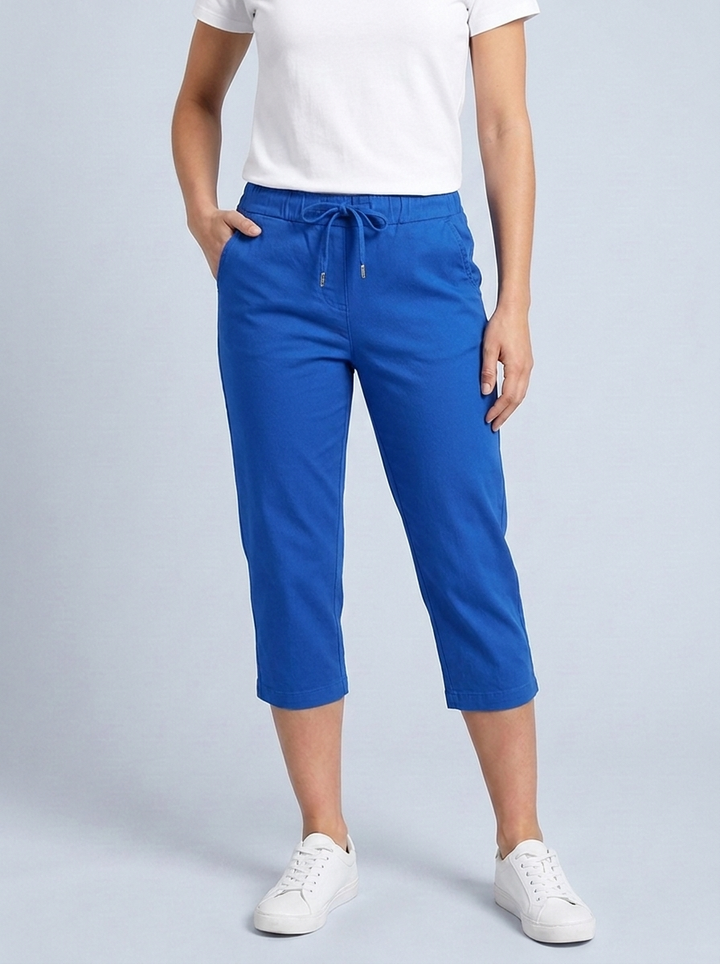 “CARMELA" 3/4 Length Crop Trouser royal blue