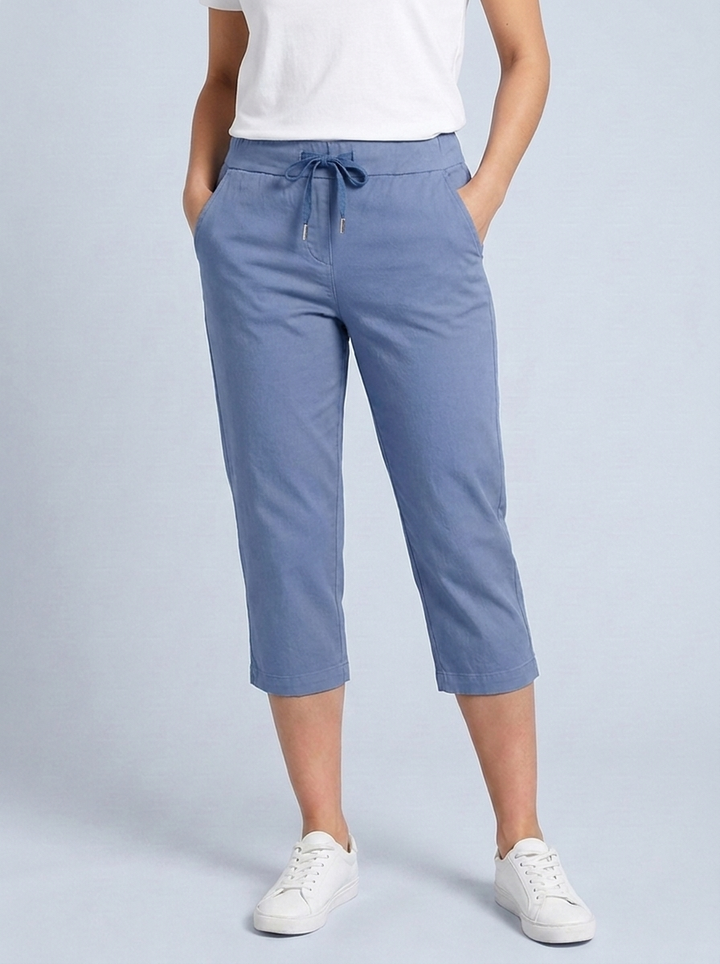 “CARMELA" 3/4 Length Crop Trouser denim
