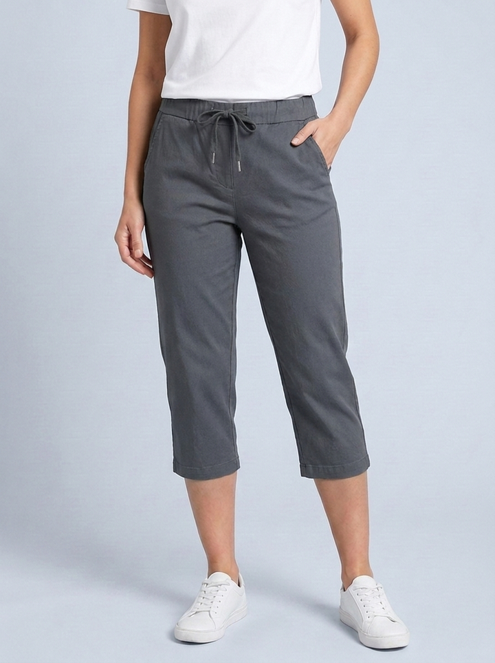 “CARMELA" 3/4 Length Crop Trouser dark grey