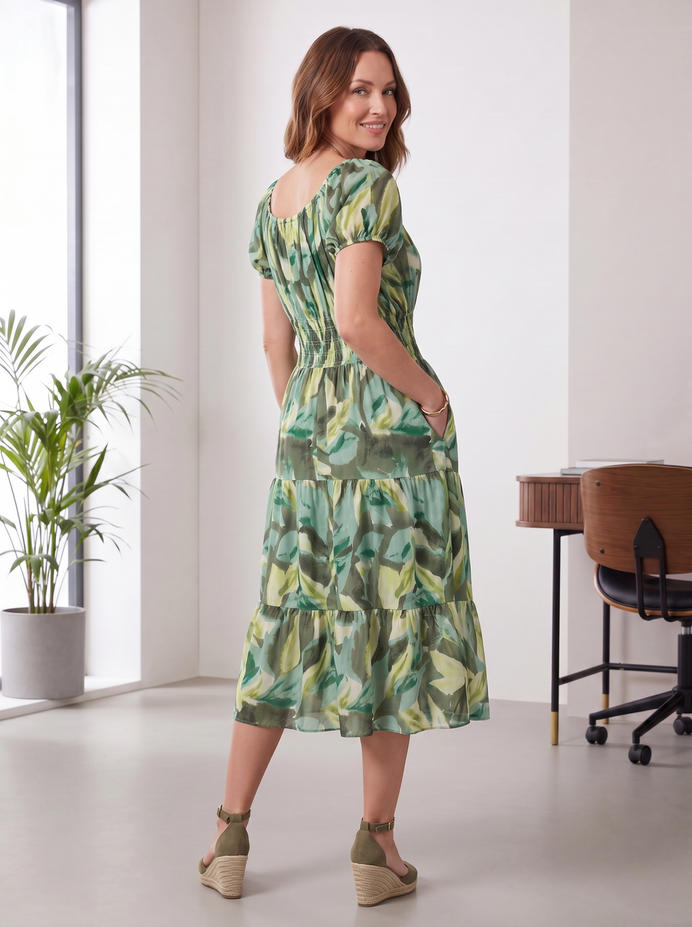 “MELANIE” Bardeoux Midi Dress