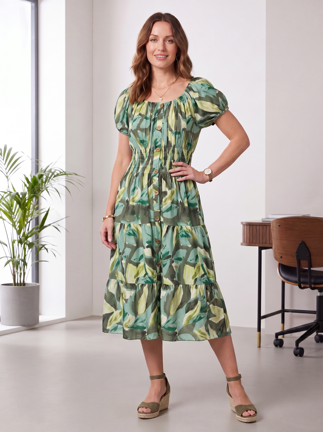 “MELANIE” Bardeoux Midi Dress