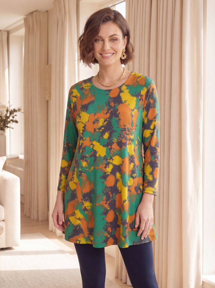 “ANGIE” PREMIUM Abstract Print Tunic