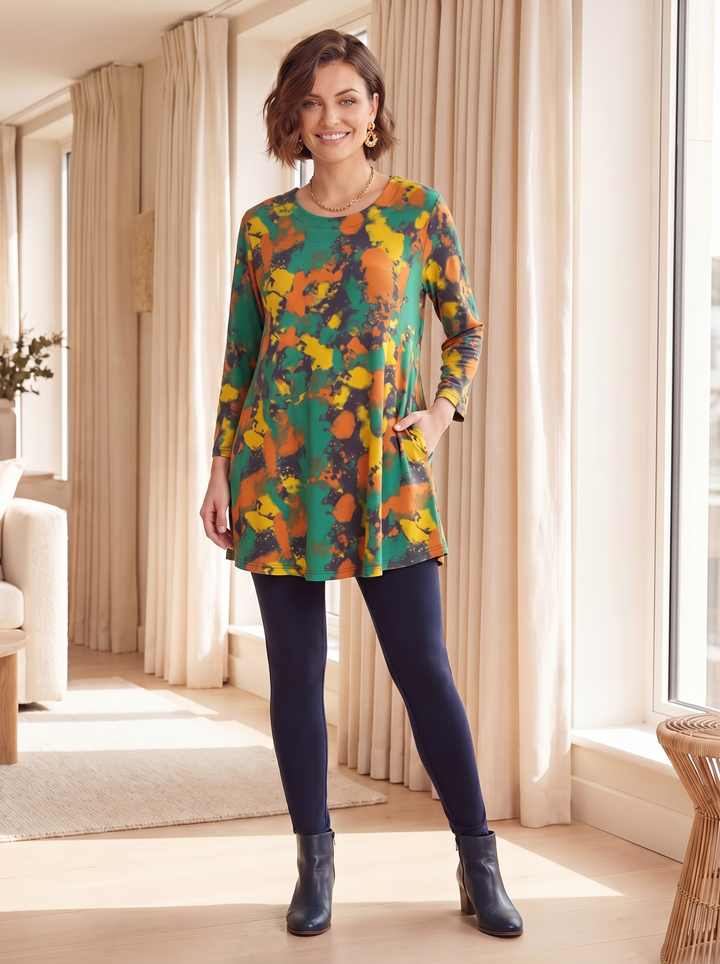 “ANGIE” PREMIUM Abstract Print Tunic