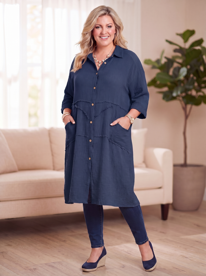 “CLAIRE” PREMIUM Tunic / Dress / Shacket - navy