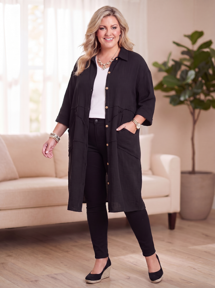 “CLAIRE” PREMIUM Tunic / Dress / Shacket - black