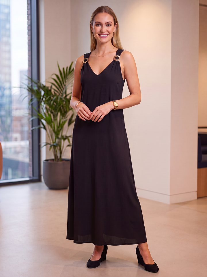 “CAMILLE” A-Line Maxi Dress black