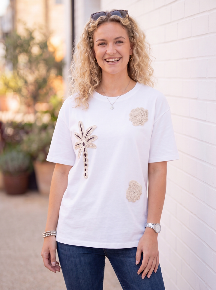 “IVY” Patch Detail T-Shirt