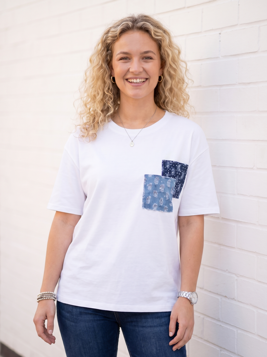“IVY” Patch Detail T-Shirt