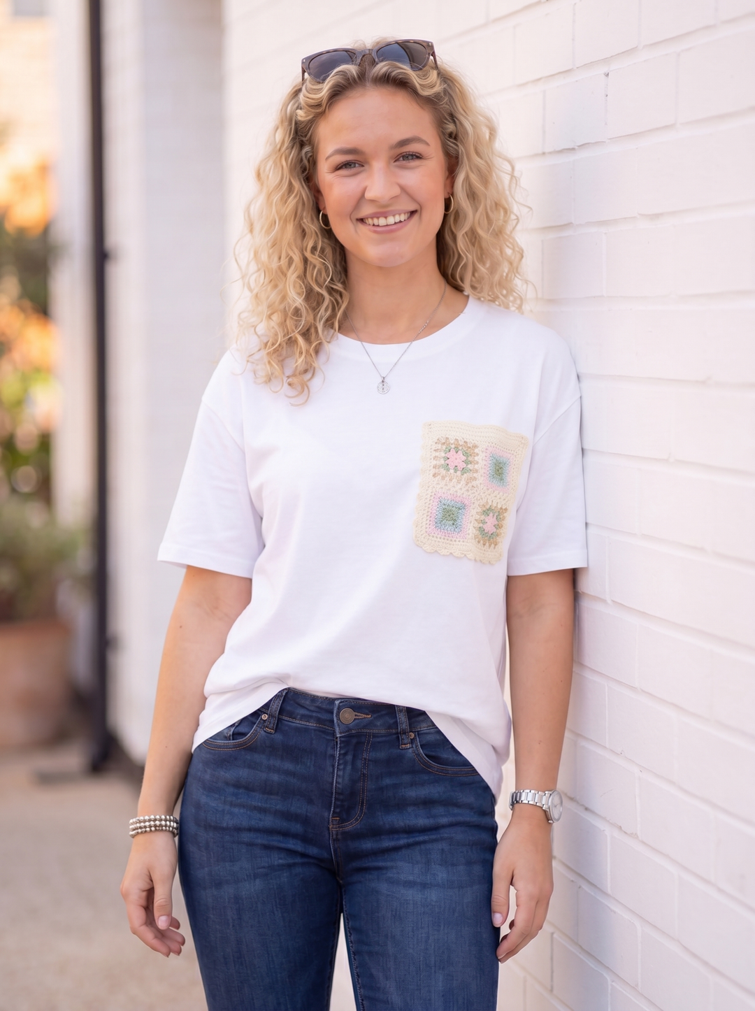 “IVY” Patch Detail T-Shirt