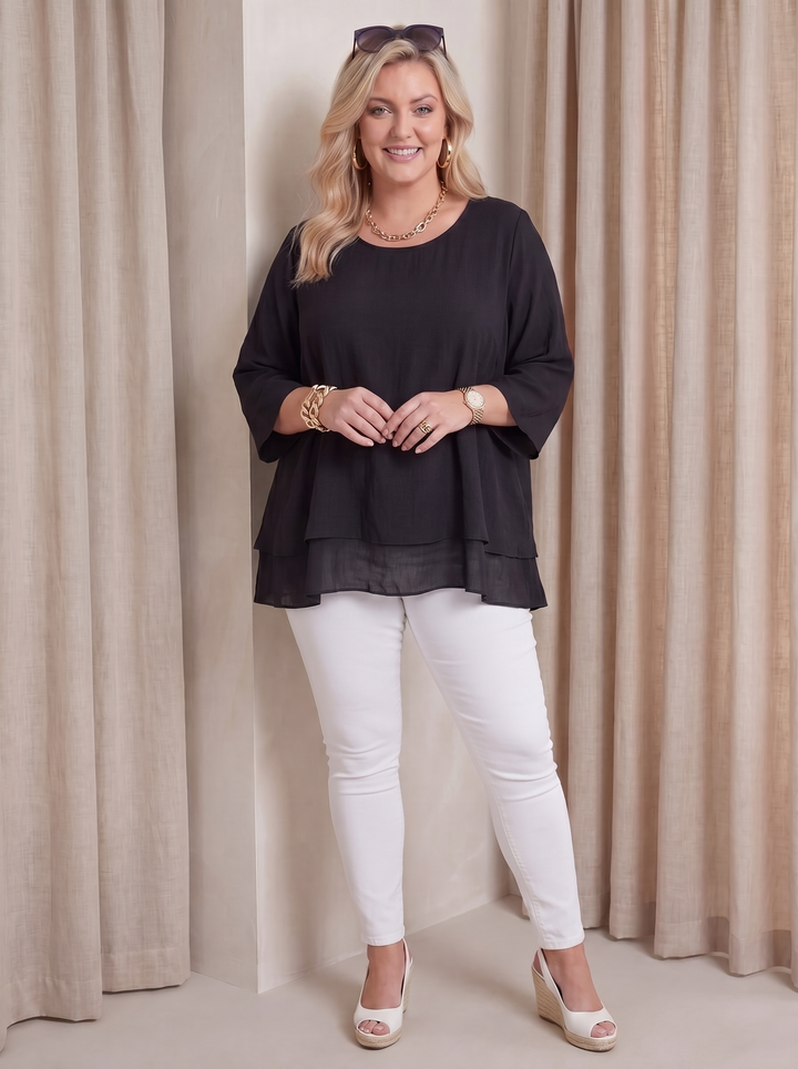 "SCARLETT” Relaxed Fit Split Back Top