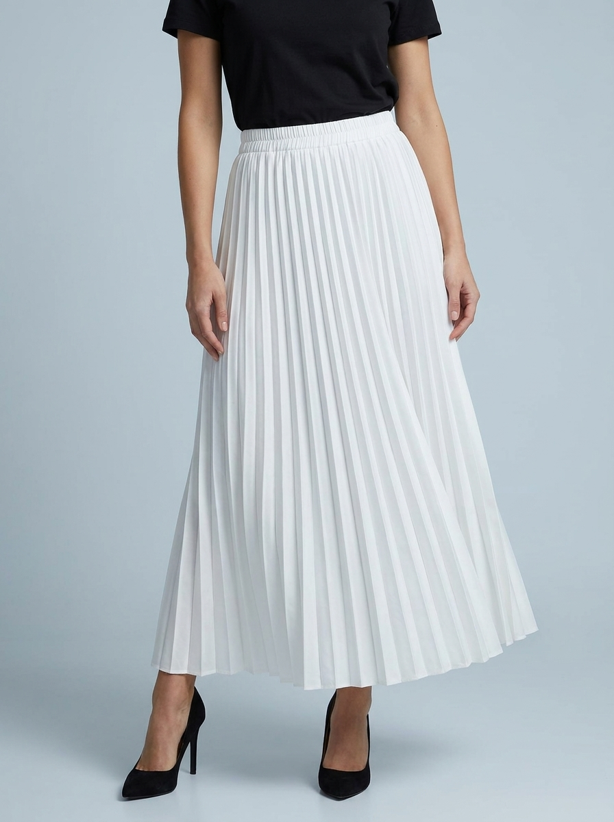 “DAISY” Pleated Skirt white