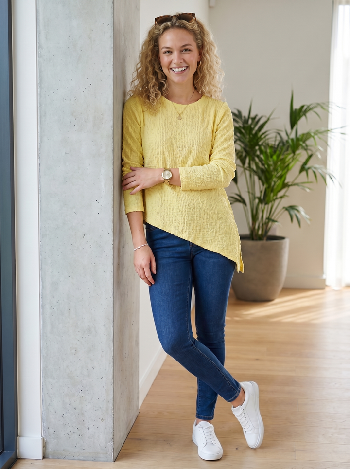 "TERESA” Asymetric Textured  Top