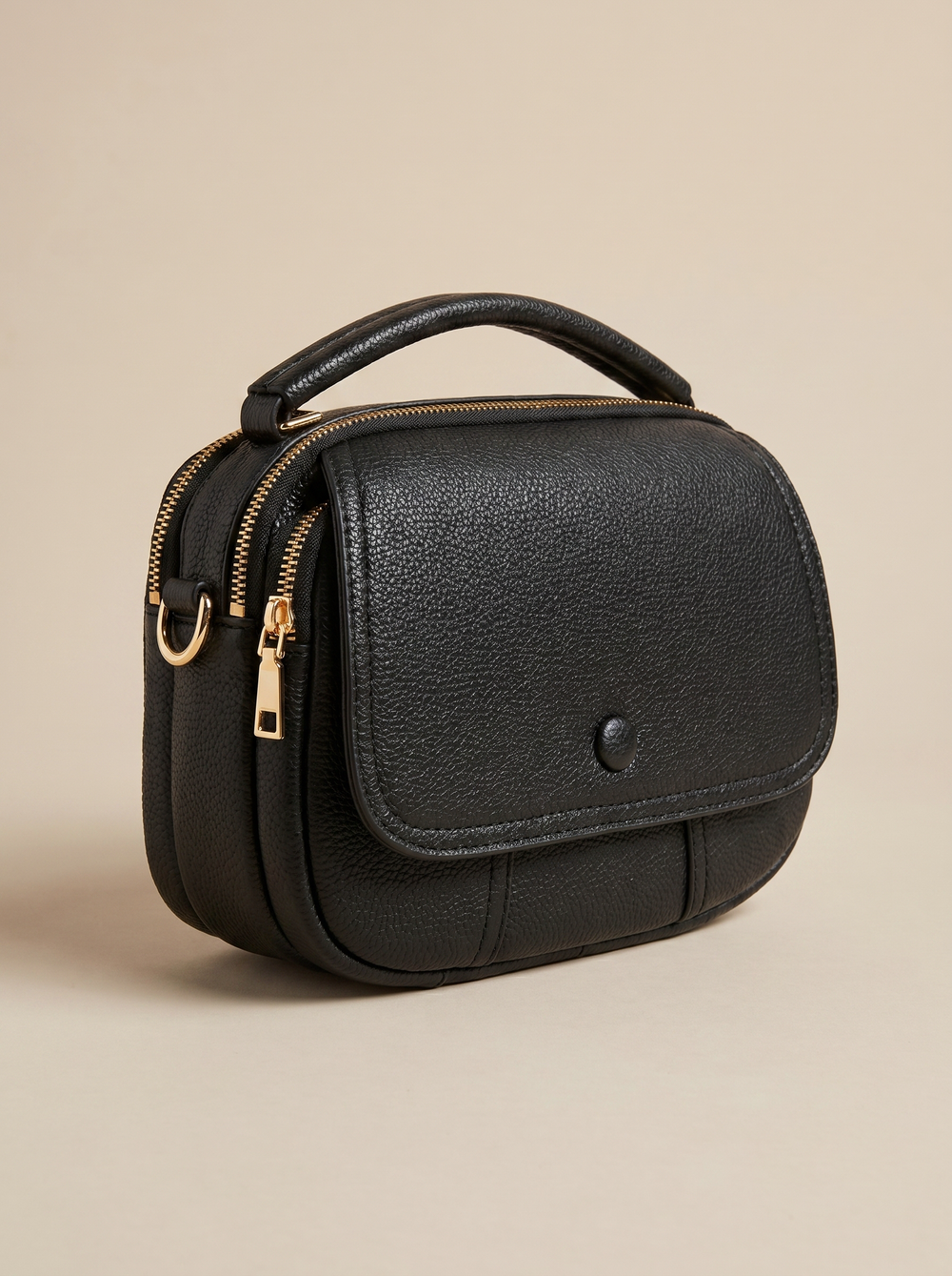 “OXFORD” Structured Top Handle Bag - black

