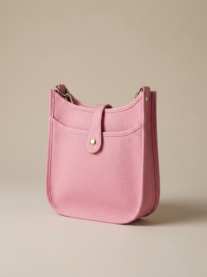“DOLCE VITA” MADE IN ITALY  Pebbled Leather Shoulder Bag pink