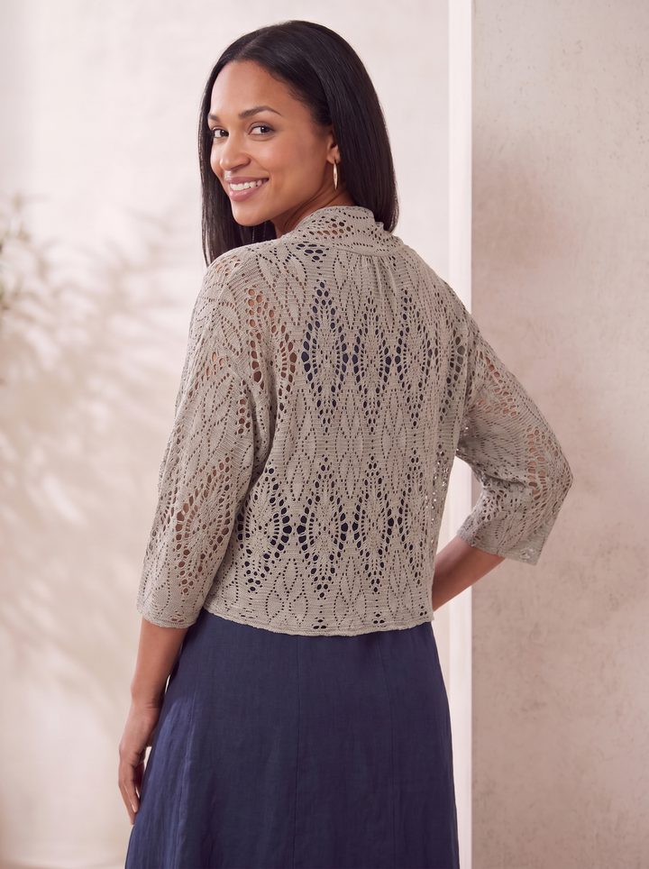 “RONNIE” Crochet Tie Front Bolero / Shrug